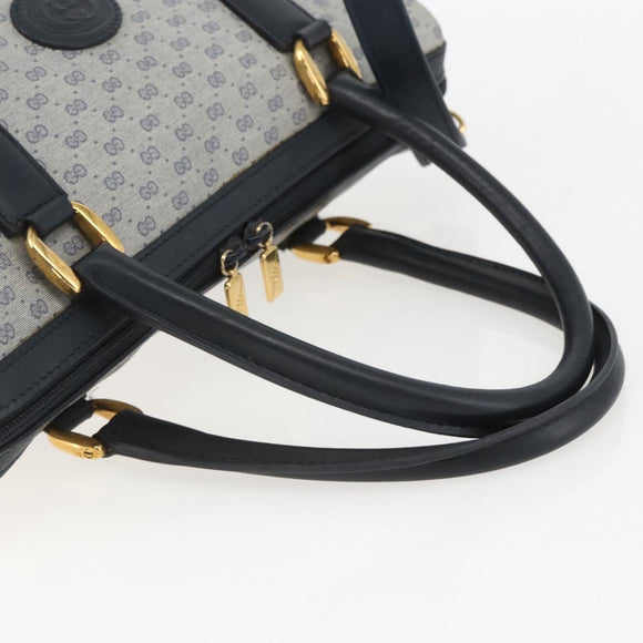 GUCCI Micro GG Supreme Hand Bag PVC 2way Navy Gold 002 122 0033 Auth 151742