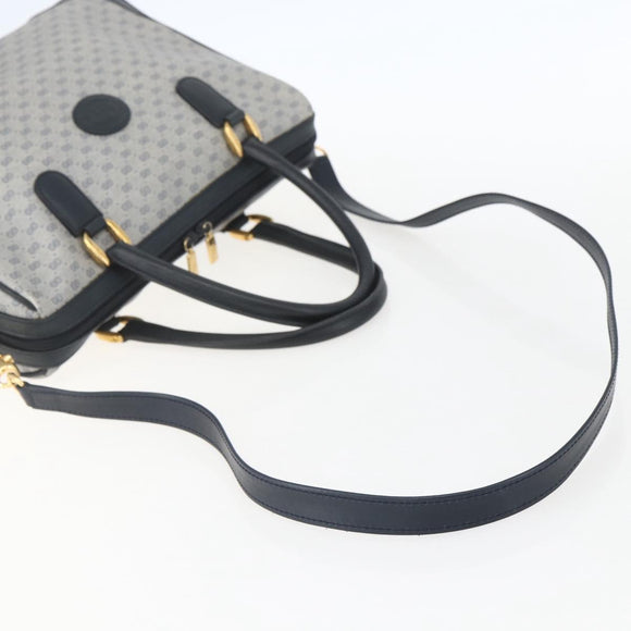 GUCCI Micro GG Supreme Hand Bag PVC 2way Navy Gold 002 122 0033 Auth 151742