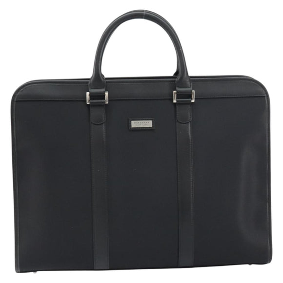 BURBERRY Black label Hand Bag Nylon Black Auth 151745