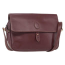 CARTIER Must Line Shoulder Bag Leather Bordeaux Gold Auth 151746-1