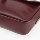CARTIER Must Line Shoulder Bag Leather Bordeaux Gold Auth 151746-8