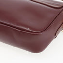 CARTIER Must Line Shoulder Bag Leather Bordeaux Gold Auth 151746-16
