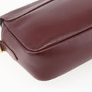 CARTIER Must Line Shoulder Bag Leather Bordeaux Gold Auth 151746-17