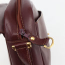 CARTIER Must Line Shoulder Bag Leather Bordeaux Gold Auth 151746-9