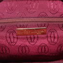 CARTIER Must Line Shoulder Bag Leather Bordeaux Gold Auth 151746-18