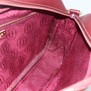 CARTIER Must Line Shoulder Bag Leather Bordeaux Gold Auth 151746-19