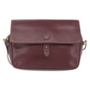 CARTIER Must Line Shoulder Bag Leather Bordeaux Gold Auth 151746-13