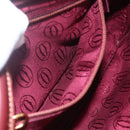 CARTIER Must Line Shoulder Bag Leather Bordeaux Gold Auth 151746-21