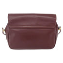 CARTIER Must Line Shoulder Bag Leather Bordeaux Gold Auth 151746-2
