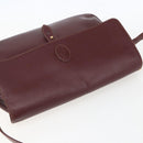 CARTIER Must Line Shoulder Bag Leather Bordeaux Gold Auth 151746-6