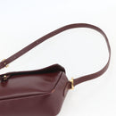 CARTIER Must Line Shoulder Bag Leather Bordeaux Gold Auth 151746-14