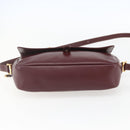 CARTIER Must Line Shoulder Bag Leather Bordeaux Gold Auth 151746-5