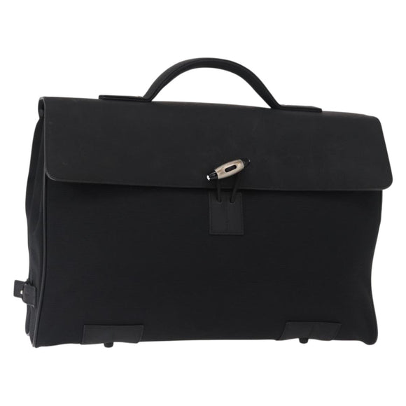 MONTBLANC Hand Bag Canvas Black Auth 151747