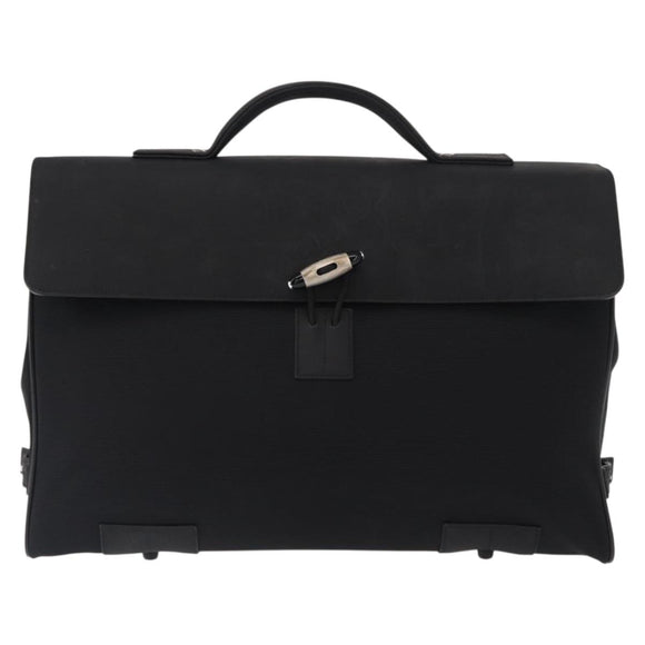 MONTBLANC Hand Bag Canvas Black Auth 151747