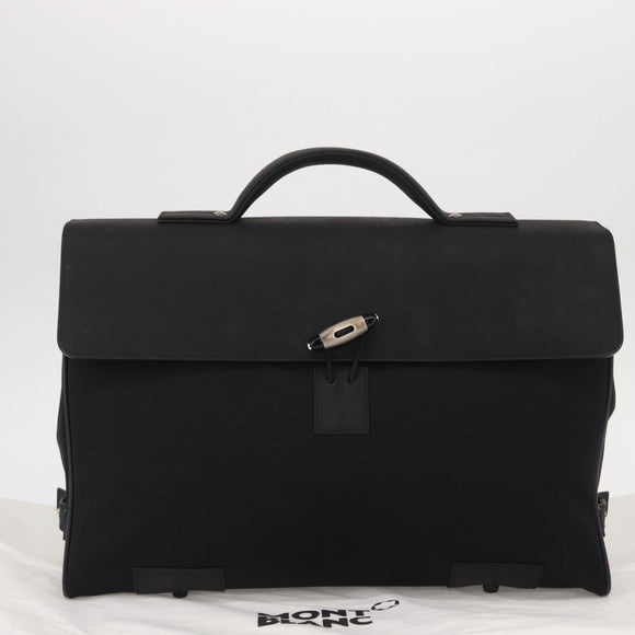 MONTBLANC Hand Bag Canvas Black Auth 151747
