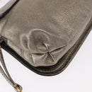 Salvatore Ferragamo Shoulder Bag Leather Silver Auth 151748-12