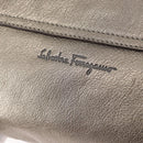 Salvatore Ferragamo Shoulder Bag Leather Silver Auth 151748-14