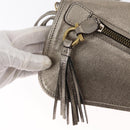 Salvatore Ferragamo Shoulder Bag Leather Silver Auth 151748-15