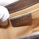 Salvatore Ferragamo Shoulder Bag Leather Silver Auth 151748-17