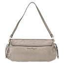 Salvatore Ferragamo Shoulder Bag Leather Silver Auth 151748-3