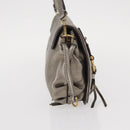 Salvatore Ferragamo Shoulder Bag Leather Silver Auth 151748-5