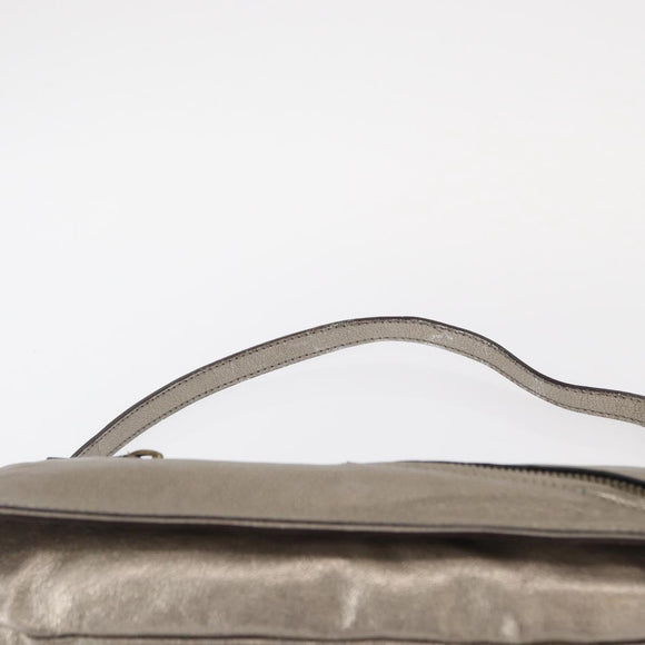 Salvatore Ferragamo Shoulder Bag Leather Silver Auth 151748