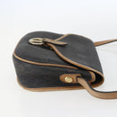 Christian Dior Honeycomb Canvas Shoulder Bag PVC Black Gold Auth 151749-5