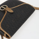 Christian Dior Honeycomb Canvas Shoulder Bag PVC Black Gold Auth 151749-6