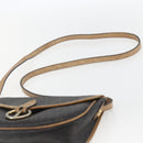Christian Dior Honeycomb Canvas Shoulder Bag PVC Black Gold Auth 151749-8