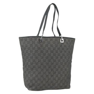 GUCCI GG Canvas Tote Bag Black Silver 31243 Auth 151751