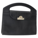 Christian Dior Hand Bag Leather Black Gold Auth 151752-1