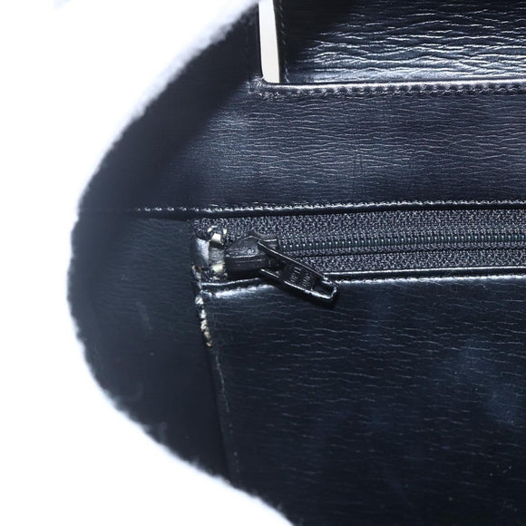 Christian Dior Hand Bag Leather Black Gold Auth 151752