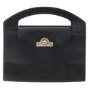 Christian Dior Hand Bag Leather Black Gold Auth 151752-2