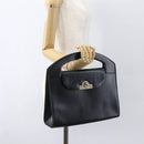 Christian Dior Hand Bag Leather Black Gold Auth 151752-22