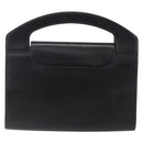 Christian Dior Hand Bag Leather Black Gold Auth 151752-3