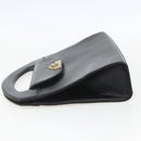Christian Dior Hand Bag Leather Black Gold Auth 151752-4
