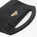 Christian Dior Hand Bag Leather Black Gold Auth 151752-6