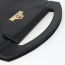 Christian Dior Hand Bag Leather Black Gold Auth 151752-7