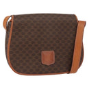 CELINE Macadam Canvas Shoulder Bag PVC Leather Brown Gold Auth 151753-1