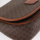 CELINE Macadam Canvas Shoulder Bag PVC Leather Brown Gold Auth 151753-9