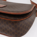 CELINE Macadam Canvas Shoulder Bag PVC Leather Brown Gold Auth 151753-14