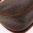 CELINE Macadam Canvas Shoulder Bag PVC Leather Brown Gold Auth 151753-15