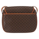 CELINE Macadam Canvas Shoulder Bag PVC Leather Brown Gold Auth 151753-2
