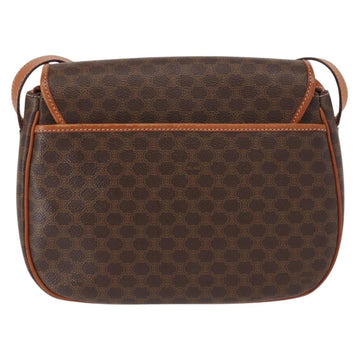 CELINE Macadam Canvas Shoulder Bag PVC Leather Brown Gold Auth 151753 - 0