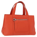 Salvatore Ferragamo Hand Bag Leather Orange Silver Auth 151757-1
