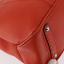 Salvatore Ferragamo Hand Bag Leather Orange Silver Auth 151757-12