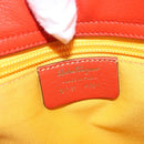 Salvatore Ferragamo Hand Bag Leather Orange Silver Auth 151757-16
