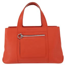 Salvatore Ferragamo Hand Bag Leather Orange Silver Auth 151757-2
