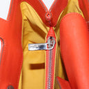 Salvatore Ferragamo Hand Bag Leather Orange Silver Auth 151757-23