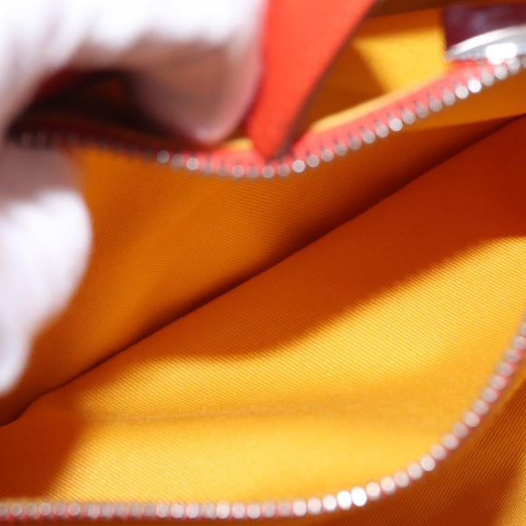 Salvatore Ferragamo Hand Bag Leather Orange Silver Auth 151757